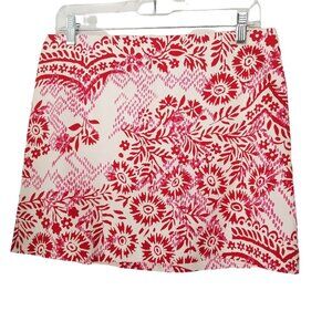 Liquid Women's Red & White Floral Mini Skirt Size 4